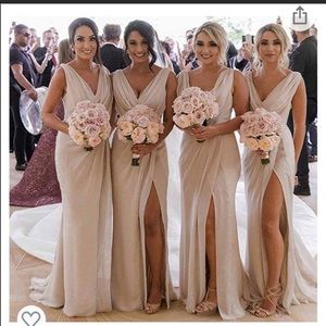 Yilis Double Ruffled Slit Bridesmaid Dress Amazon